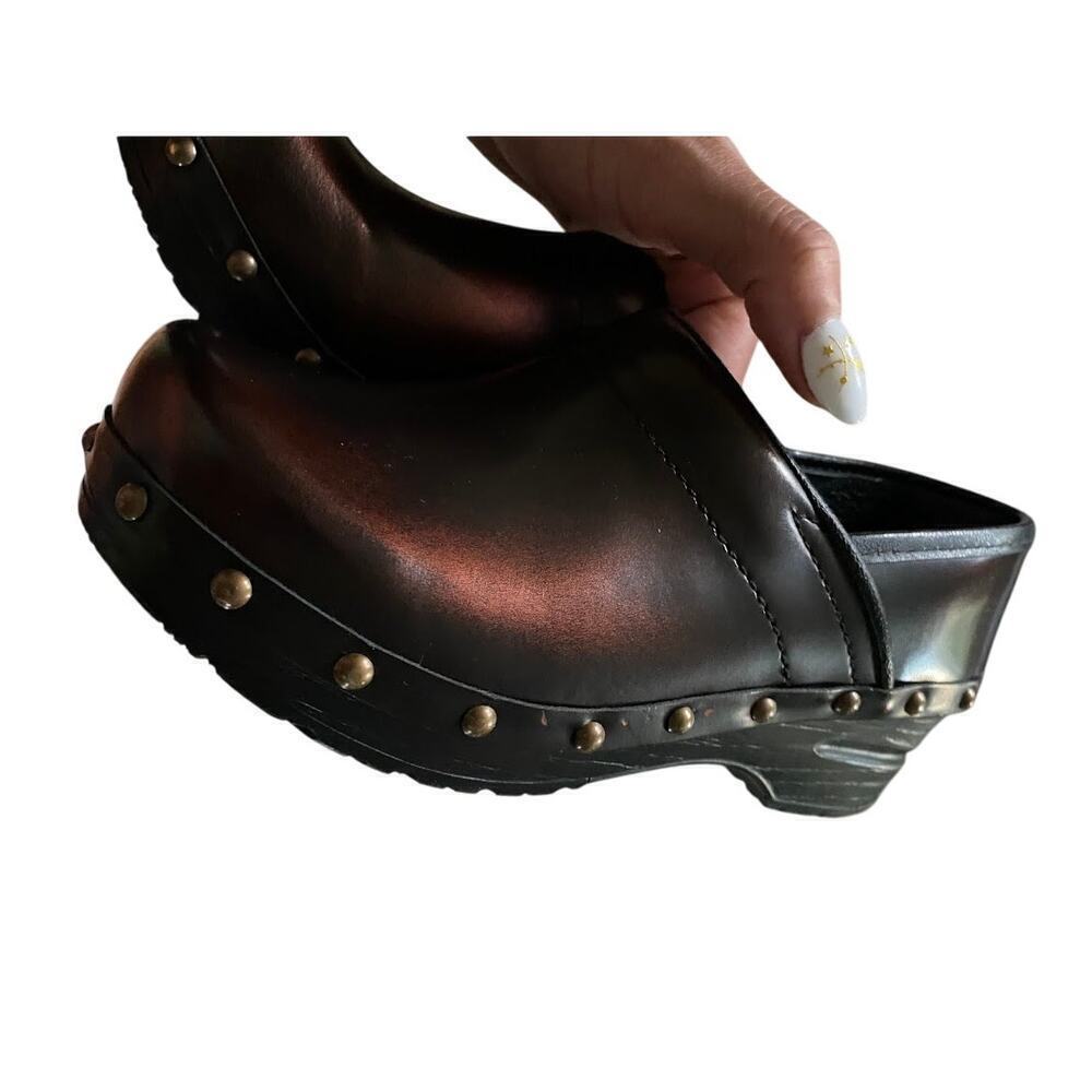 Sanita Clogs Womens Bronze Black Leather Slip-Ons Size EU 35 US4 Nurse Shoes - Picture 12 of 12